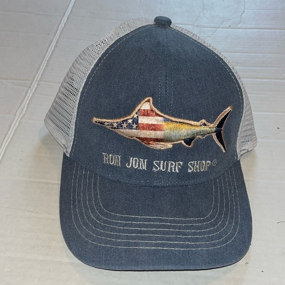 Ron John surf shop-fish,USA logo, snapback mesh back,trucker hat/cap. - Picture 1 of 8